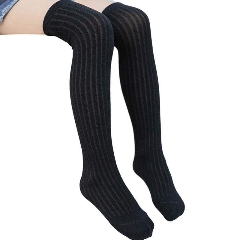 Atmungsaktive Baumwollstrümpfe für Mädchen Kleinkind Bonbonfarbe Überknie-Socken Frotteeschlingen-Socken für Herbst Frühling
