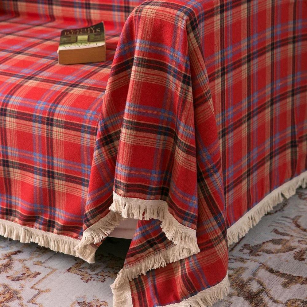 Christmas Decoration Lattice Sofa Blanket Cloth Sofa Towel Nordic Full Cover Fabric Dust Cover Protective Cover Plaid