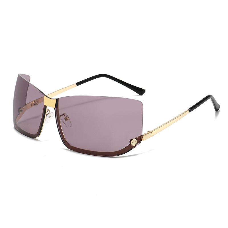 New retro simple half-frame metal sunglasses for men and women outdoor camping driving sunglasses Europe and America
