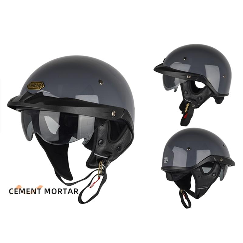 Vintage Open Face Motorbike Helmet Baseball Cap Half Helmet Retro-Men Women for Chopper-Cruiser Street Moped Scooter Cap
