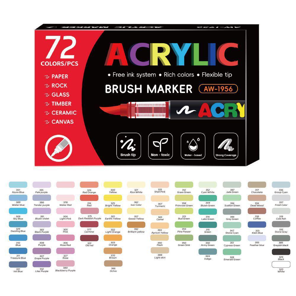 Children's DIY Acrylic Marker Set - Soft Tip, Quick-Dry, Colorful Watercolor Pens for Art and Journaling