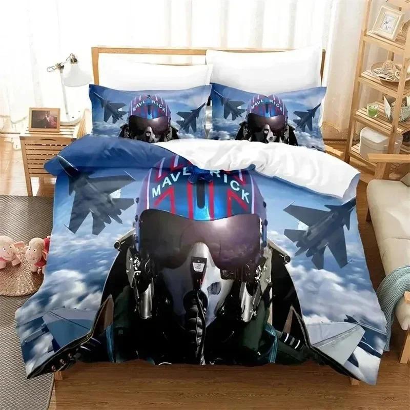 TV Top Gun Maverick Bedding Set 3D Printed Suitable for Bedroom Duvet Cover Set With Pillowcases Kids Home Textile