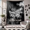 Wall Hanging Tapestry With Custom Name & Text, Deep Purple Decorative Tapestry For Bedroom