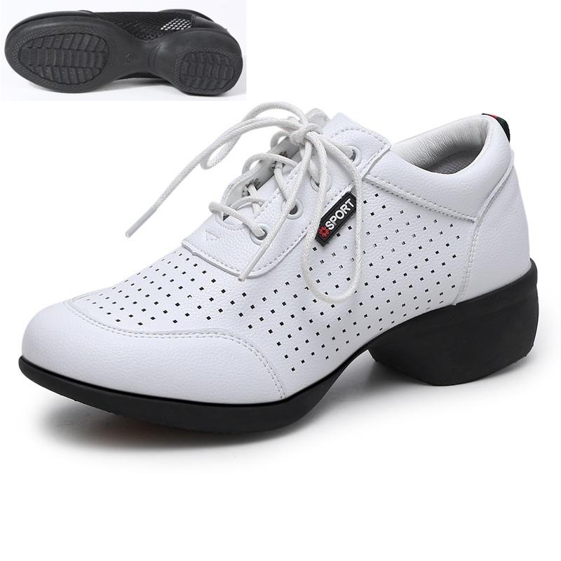 New Mesh Square Dance Shoes For Women Breathable Modern Dancing Shoes Anti Slip Warm Height Increasing Jazz Commuting Shoes