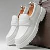 Mode Klassisk Tjock Sula Herr Penny Loafers Slip-On Affärsklänningsskor För Gentleman Vit Formell Fest Preppy Vita Skor