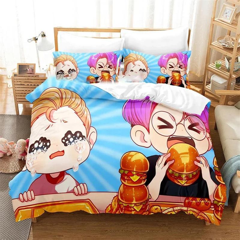 3D Cartoon Foxy Boxy Lanky-box Bettwäsche-Set Bettbezug Schlafzimmer Deckenbezüge Einzelbett Twin King-Size Steppdeckenbezug Zuhause 2/3-teiliges Werkzeug