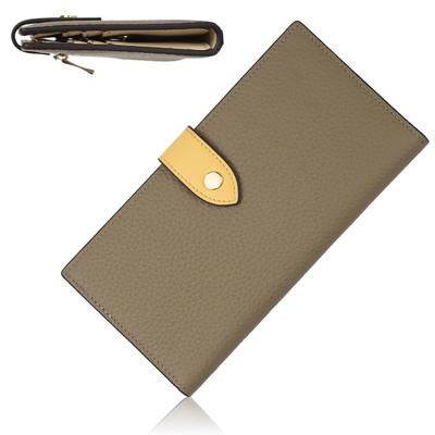 LASIEM Thin and Long Long Genuine Greige X Cream Yellow (Lasiem) [Amazingly Slim] Wallet, Wallet, Women's Wallet, Thin, Slim, Ultra-thin, Lightweight,
