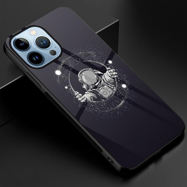 

Чехол «Вселенная астронавта» для Iphone 14 13 12 11 Pro Max Mini Xs Xr X 7 8 6s Plus Se 2022, защитный чехол из закаленного стекла For iphone 11Pro Max
