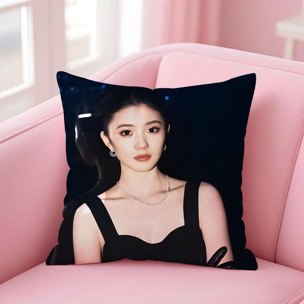 Popular fashion Chinese actress LLiu Haocun Cushion Cover Pillow Case Soft Friendly Fabric Concealed Zipper