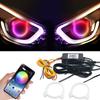 APP 2 in 1 RGB Demon Eye LED Angel Eyes Halo Rings for Car Headlight