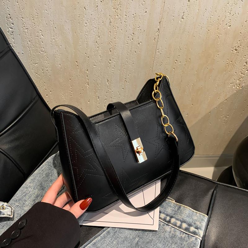 2024 Summer New Solid Color Simple Armpit Bag Street Style Pu Shoulder Bag