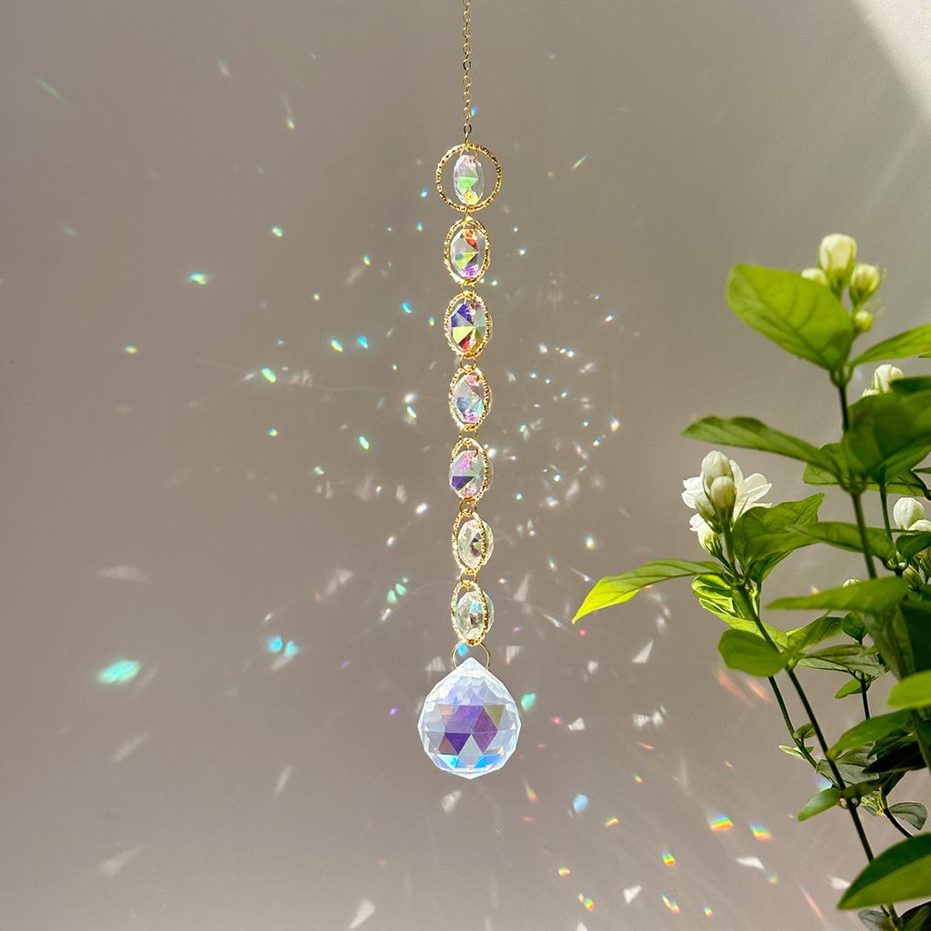 Crystal Suncatcher Mobile Meditation Home Decor Rainbow Maker Prism Suncatcher (Rainbow and Whimsy)
