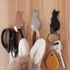 2pcs Stick on Wall Kitchen Bathroom Storage Holder Hanger Towel Racks Cat Pattern Hooks