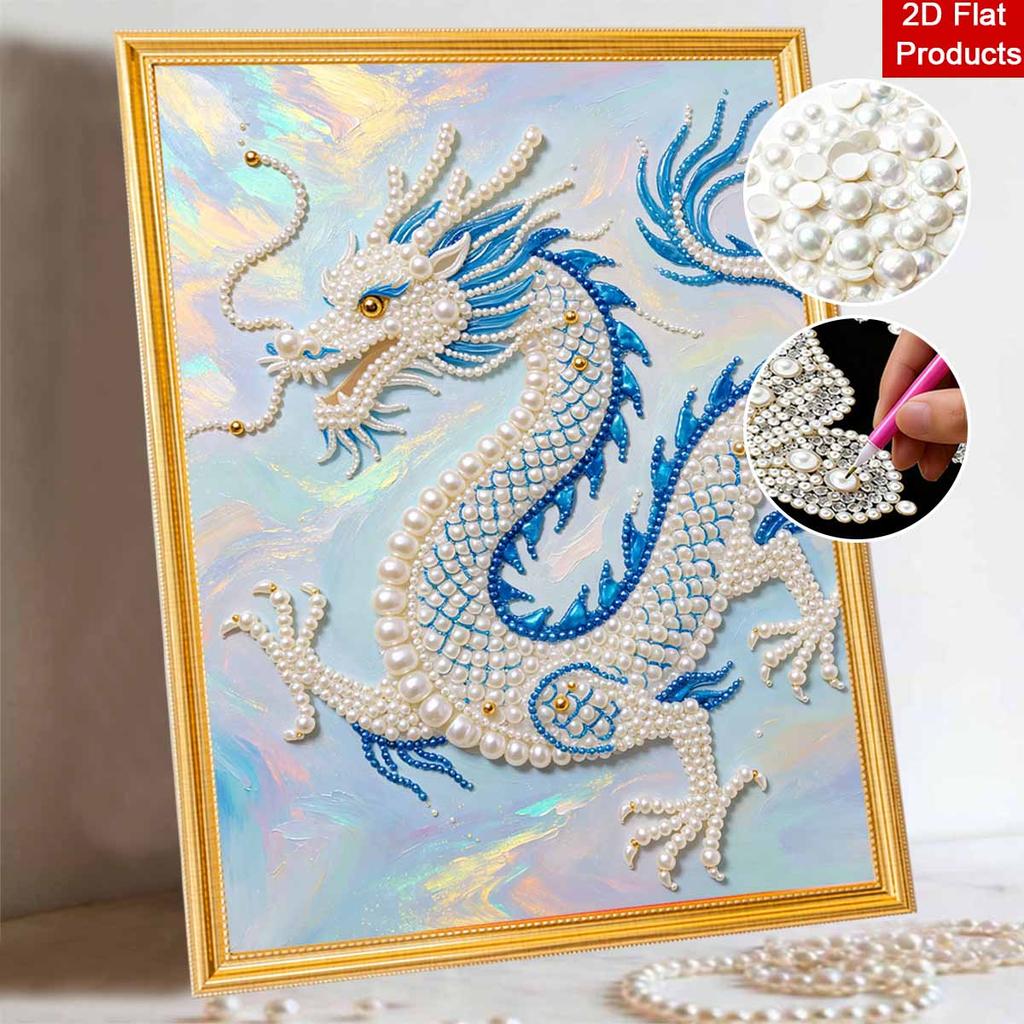 Dragon Pearl Kit 5D DIY Round Rhinestone Art Craft for Adults Home Wall Decoration Beginner Friendly Frameless Design