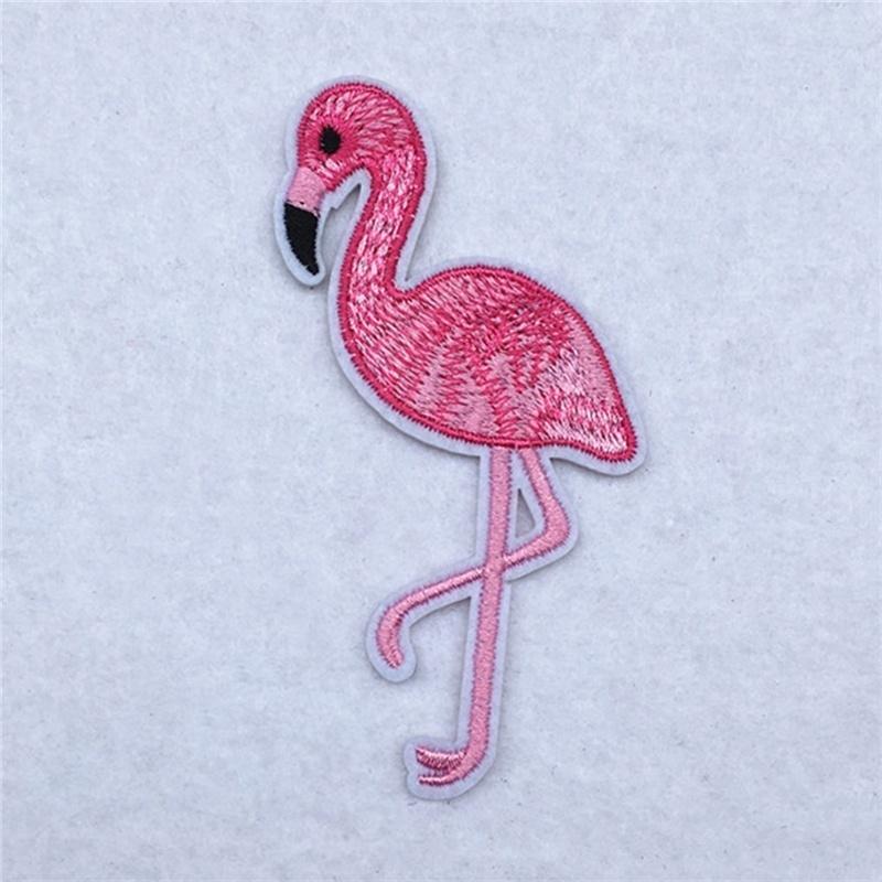 Elegant Red Ostrich Embroidery Patches for Clothing Parches Fabric Sticker Iron On Sewing Patch Craf