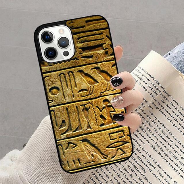 

Autumu Egyptian Hieroglyphics Symbols Phone Case Cover for iPhone 17 Air 16 16e 15 12 11 13 14 Pro Max Plus Coque iPhone 14plus