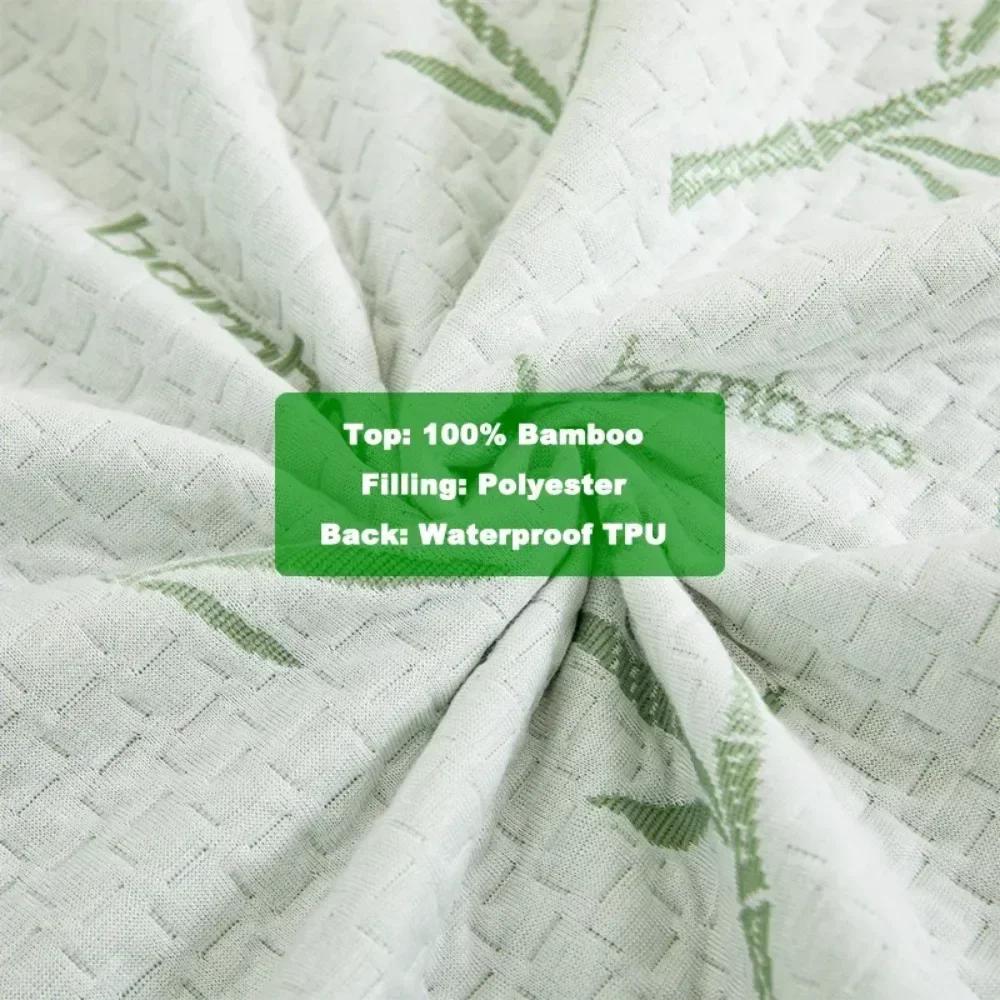 Bamboo Fiber Pillow Cover Fiber Air Layer Sandwiched with Cotton Waterproof Pillow Household Protective Cover Machine Washable