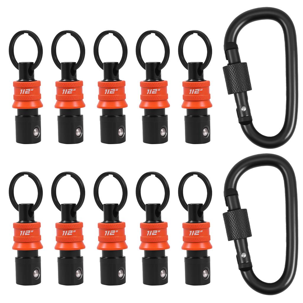 10 Pcs Socket Adapter Holder Keychain Portable 3/8 1/2 Square Screwdriver Head Quick Socket Holder Sleeve Conversion Rod Set