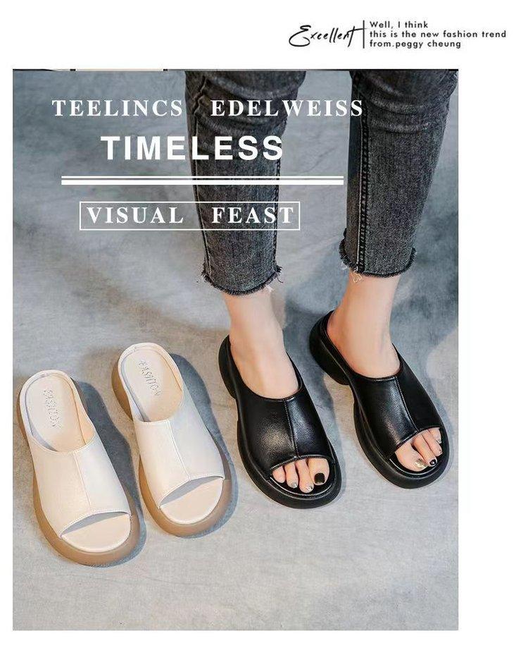 Women's large-size slippers outer wear 2025 summer new versatile and explosive thick-bottomed one-word drag comfortable soft-bottomed cool slippers