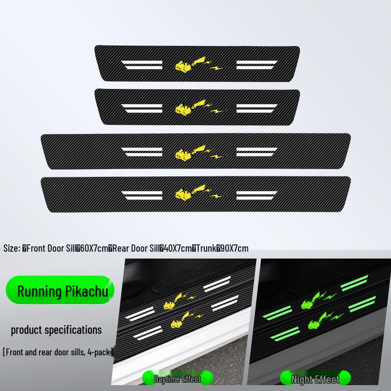 Compatible Door Sill Trim and Protective Anti-Stepping Stickers for Haval H6, M6, H9, Big Dog, First Love, and F7 - Glow-in-the-Dark Option Available.