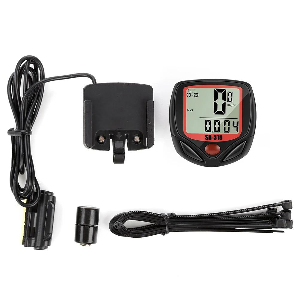 Bicycle Speedometer, Waterproof Wired Bike Computer with LCD Display, Cycle Odometer with Auto ON/OFF for Mountain, Road & Folding Bikes