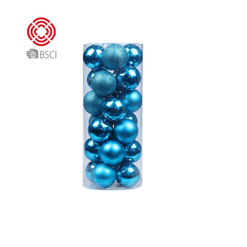 Christmas Ball Set: 24 Colorful Plastic Ornaments (3/4/6/8cm) for Christmas Tree Decorations