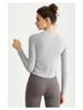 LAHN Damen Langarm Rundhals Knopfleiste Sportoberteil, Enganliegend, Hohe Elastizität, Antibakterielle Yoga & Fitnessbekleidung für den Winter