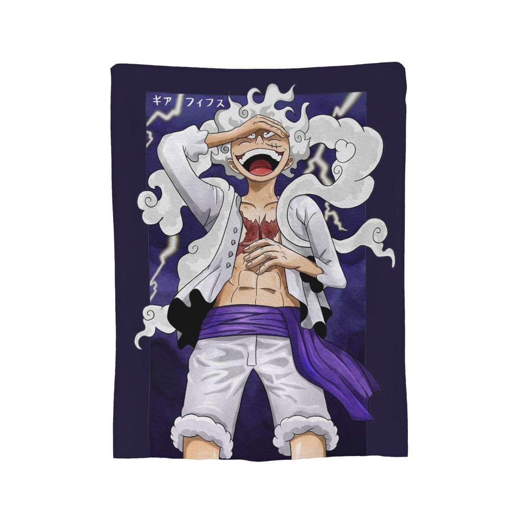Luffy Gear 5 Flannel Throw Blankets  Blanket for Home Bedroom Soft Bedspread,
