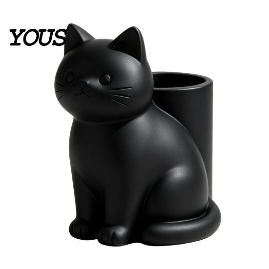 Creative Desktop Storage Solution Cute Cat Pen Holder, 3D Printed Kitten Pencil Cup, Multi-functional Mechanical Balance Holder Organizer for