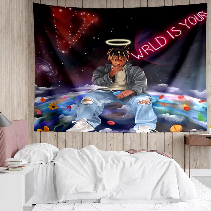 Juice WRLD Tapestry for Bedroom Aesthetic Classroom Tapestries Wall Hanging for Living Room Dorm Office,Ideal Creative Gift