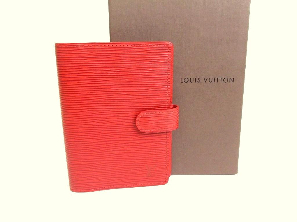 

Authentic LOUIS VUITTON Epi Red Document Holders Small Ring Agenda Cover #a827 Refurbished