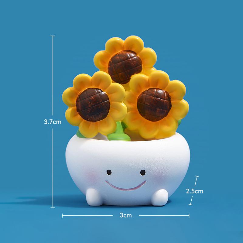 Creative Lucky Potted Car Ornaments For Workers Cute Decorations For Office Computer Desktops