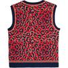 adidas X Wales Bonner Animal Print V-Neck Knit Sports Sleeveless Vest Men Tops KD0335