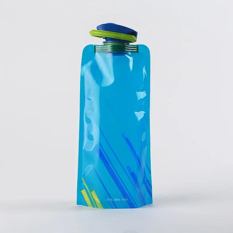 Tragbarer, ultraleichter, faltbarer Wasserbeutel, 700 ml, Wasserflaschentasche, Outdoor-Sportzubehör, Wandern, Laufen, weiche Flasche Wasserflasche