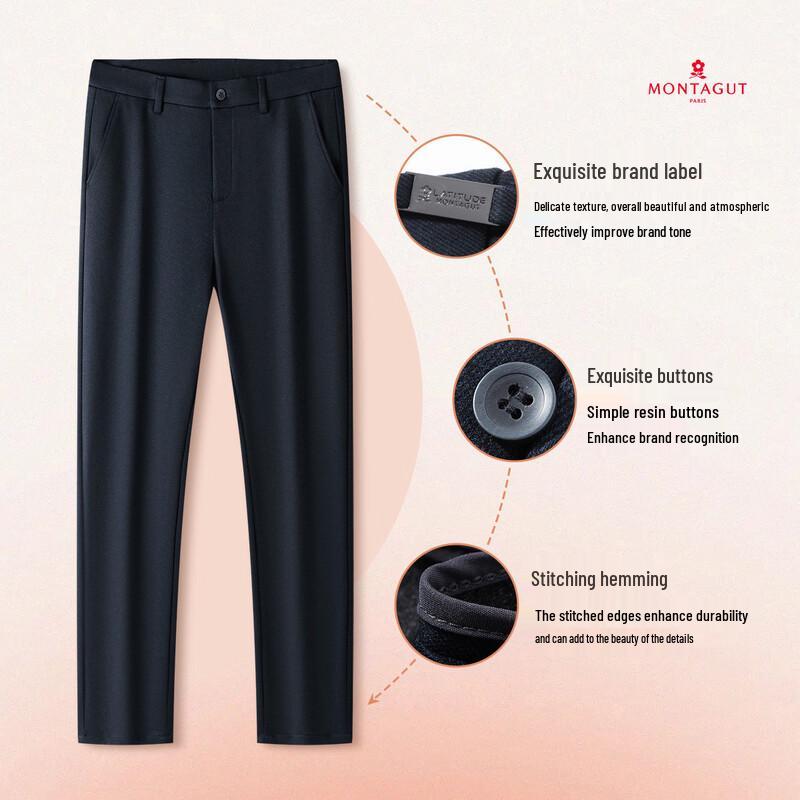 MONTAGUT Men's Merino Wool Blend Warm Casual Trousers