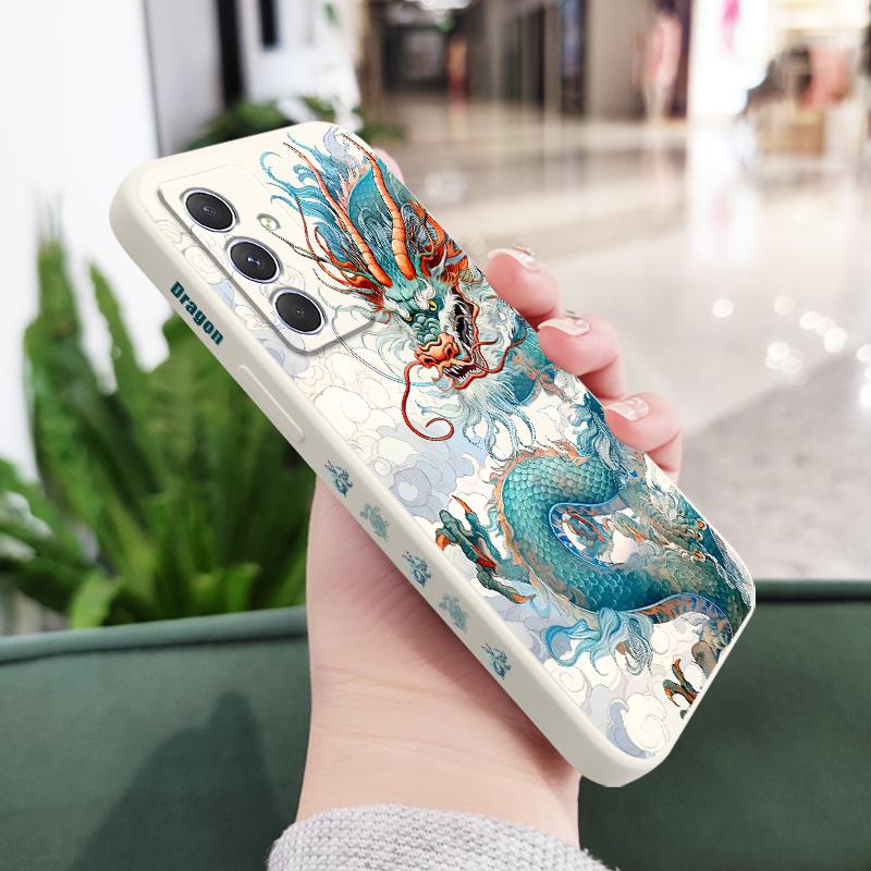 Blue Dragon Phone Case For Samsung A55 A35 A25 A56 A36 A26 A17 A16 A15 A06 A06 A05 A05S A54 A34 A24 A14 A04 A04S A04E 4G 5G Samsung A26 белый