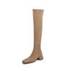 Korean version of the new suede over-knee boots solid color round head square heel sleeve leather boots autumn and winter comfortable rubber sole Mar
