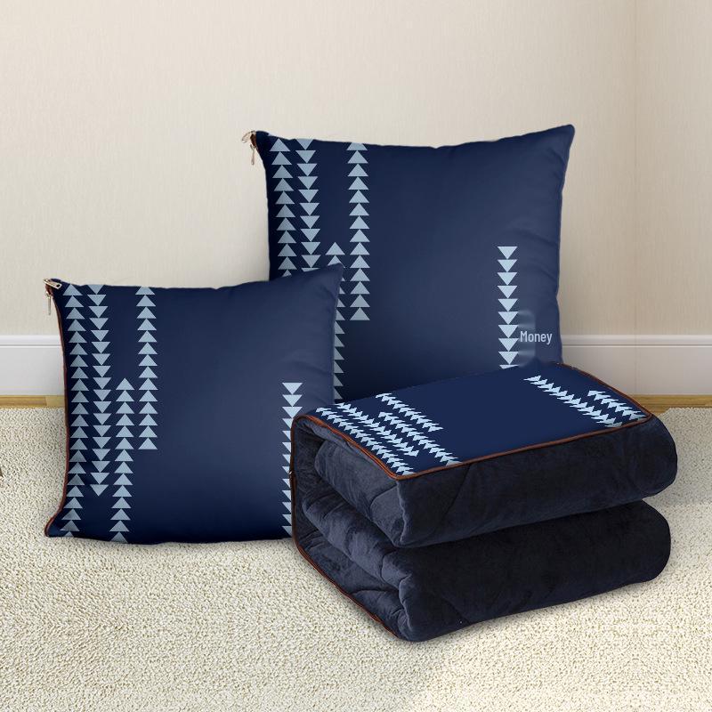 Custom Cartoon Plush Throw Pillow Blanket with Fleece Lining
