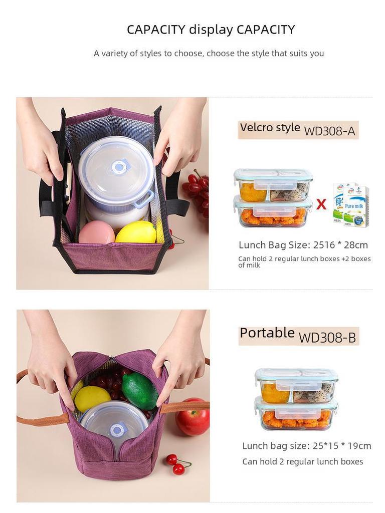 Thickened Insulated Round Lunch Bag - Portable, Large Capacity for Students and Outdoor Use
