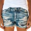Dámské barevné džíny Stretch Slim Fit Distressed Denim Shorts