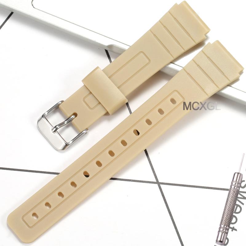 Resin Watch Accessories Suitable for Casio F-91W F-84 F-94 F-105 Men's Replacement Band  Waterproof Watch Band Rubber Strap