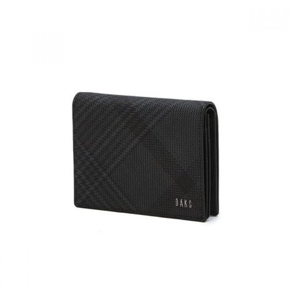 

Daks Black Check Leather Business Card Wallet Dbho5ee41bk Single option