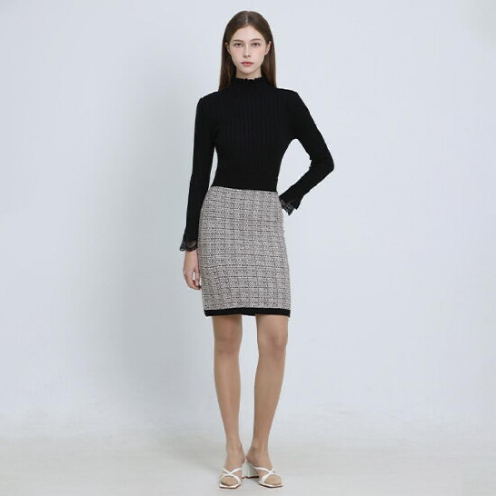 Ozoc Tweed Setup Knit Skirt