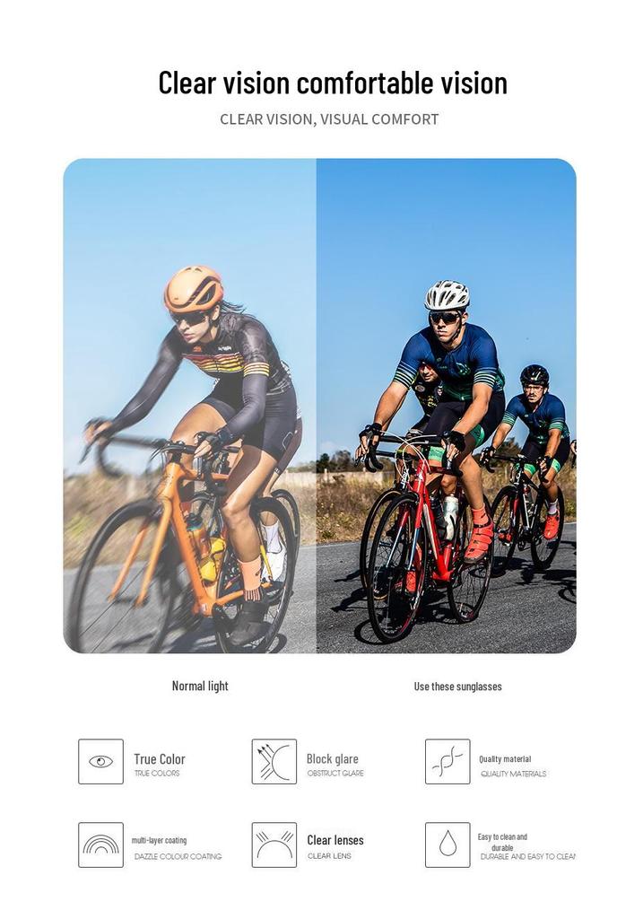 Unisex Photochromic Cycling Sunglasses with Large Integrated Lens