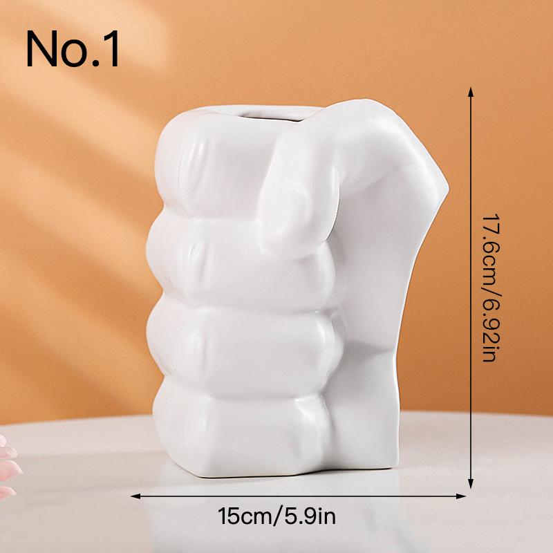 Kreative Faustvase, Keramik, Hydrokulturvase, Blumenarrangement, Heimdekoration, Desktop-Ornamente, Gartendekoration