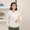 New Women's Spring & Summer White Long-Sleeve Professional Shirts In Plus Sizes