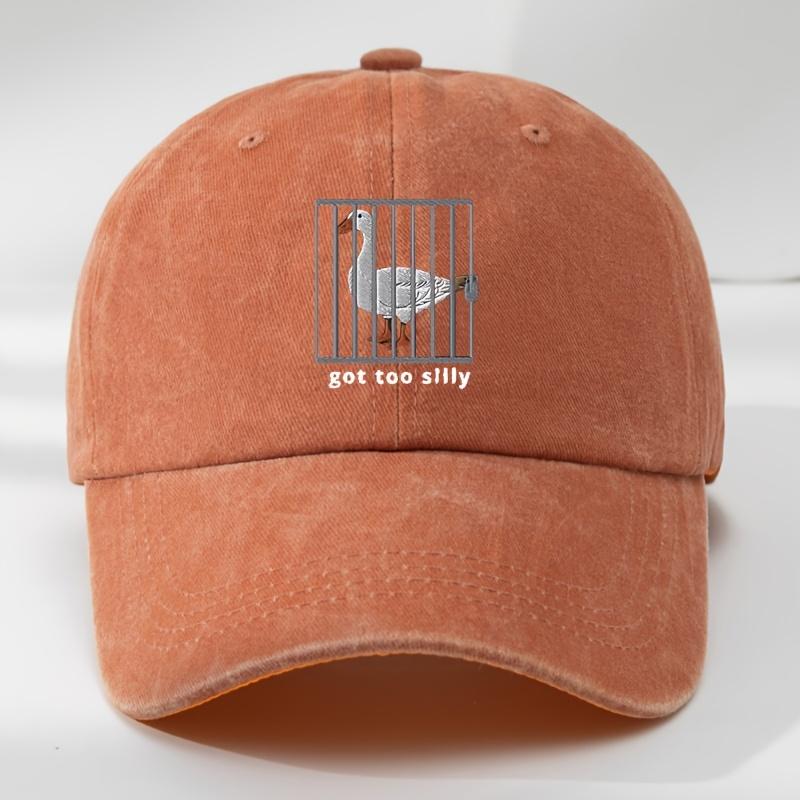 Interesting Goose Iron Cage Print Baseball Cap Unisex Soft Top Adjustable Hat Circumference Duck Tongue Hat Outdoor Sports Leisu