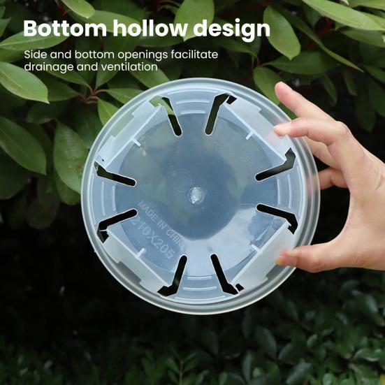 Breathable Flower Pot Transparent PP Planter for Orchids Caladiums Self-Watering Aerating Sun Resistant Flowerpot for Home Garden
