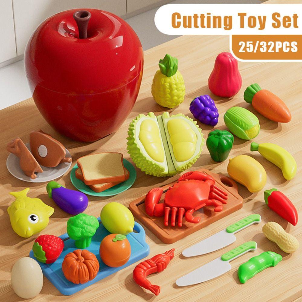 25/32PCS Early Educational Play Food Cutting Toys 25/32PCS Mock Fruit Cutting Toy  Kitchen Role Play
