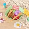 Kid Diy Wooden Kitchen Simulation Food Set Play Simulation Fruit Vegetable Salad Toy With Sauce Bottles Birthday Gift For Girls
